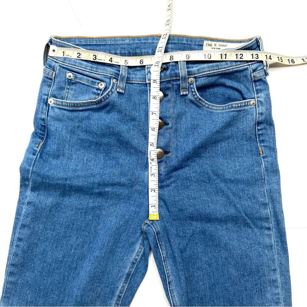 Rag & Bone Nina High Rise Skinny Ankle Jean Exposed Button Fly Size 27